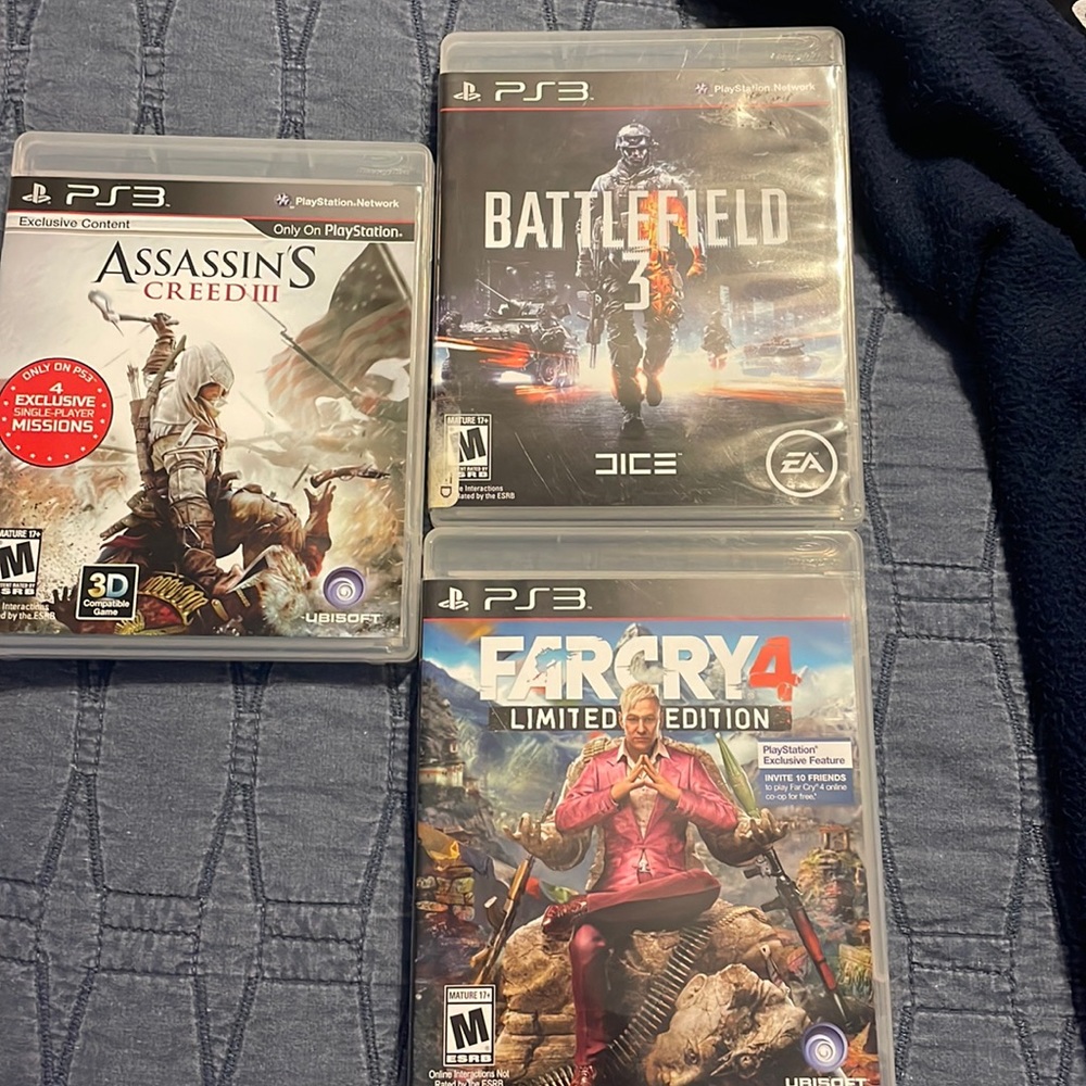 Assassin’s Creed 3 + Farcry 4 +Battlefield 3